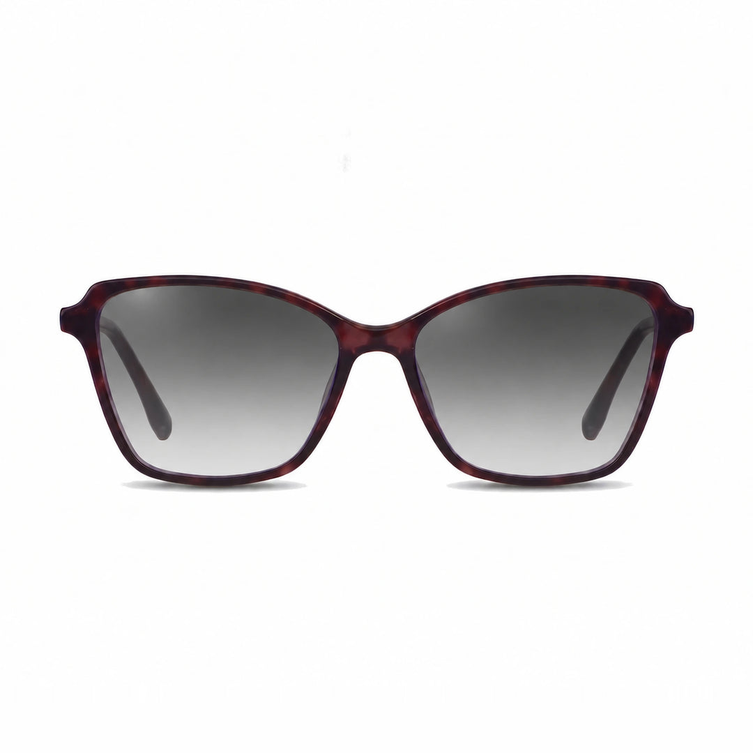Lentes de sol Fiore 1006 Morado cristal Gradiente Gris polarizado vista frontal mujer #color_gradiente-gris #foto_frontal