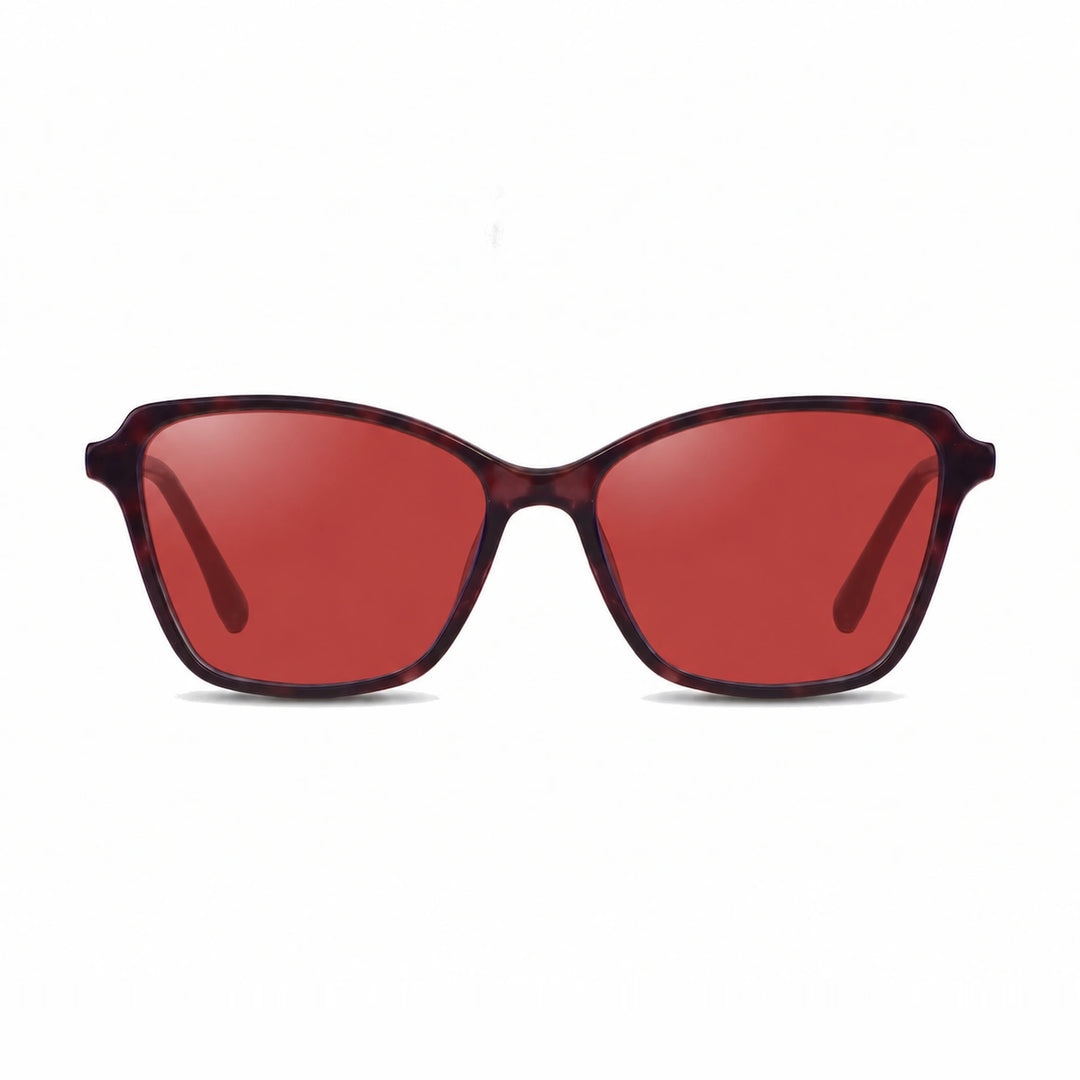 Lentes de sol Fiore 1006 Morado cristal Rojo polarizado vista frontal mujer #color_rojo #foto_frontal