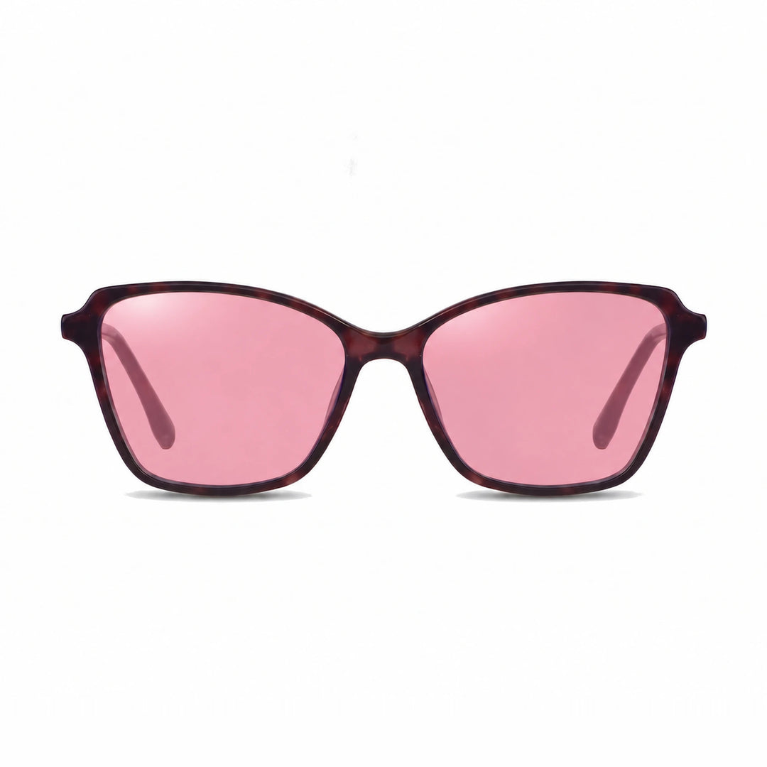 Lentes de sol Fiore 1006 Morado cristal Rosado polarizado vista frontal mujer #color_rosado #foto_frontal