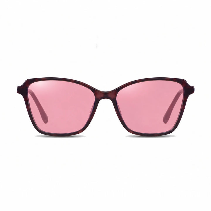Lentes de sol Fiore 1006 Morado cristal Rosado polarizado vista frontal mujer #color_rosado #foto_frontal