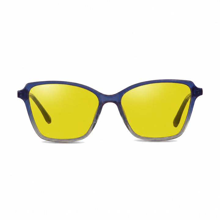 Lentes de sol Fiore 1006 Azul cristal Amarillo polarizado vista frontal mujer #color_amarillo #foto_frontal