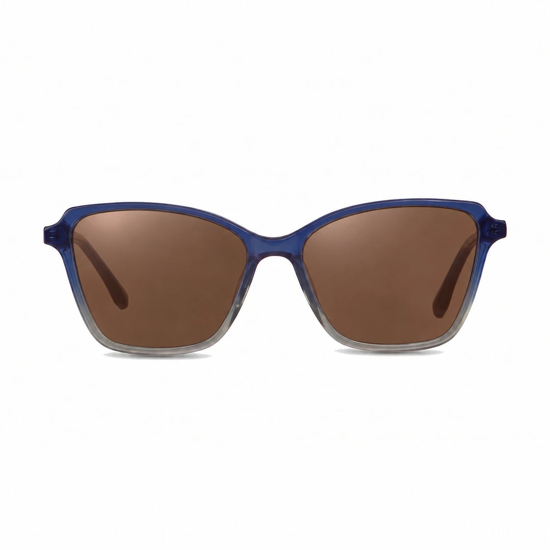 Lentes de sol Fiore 1006 Azul cristal Cafe polarizado vista frontal mujer #color_cafe #foto_frontal