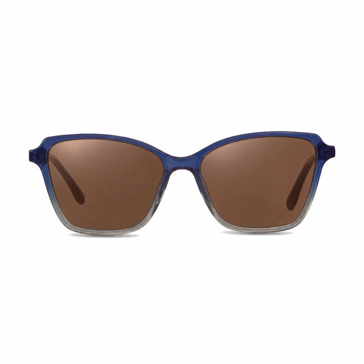 Lentes de sol Fiore 1006 Azul cristal Cafe polarizado vista frontal mujer #color_cafe #foto_frontal