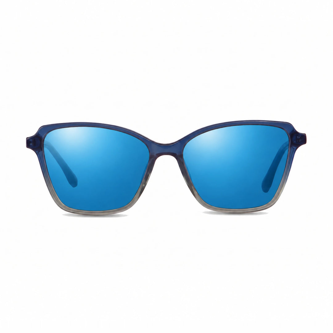 Lentes de sol Fiore 1006 Azul cristal Espejado Azul polarizado vista frontal mujer #color_espejado-azul #foto_frontal