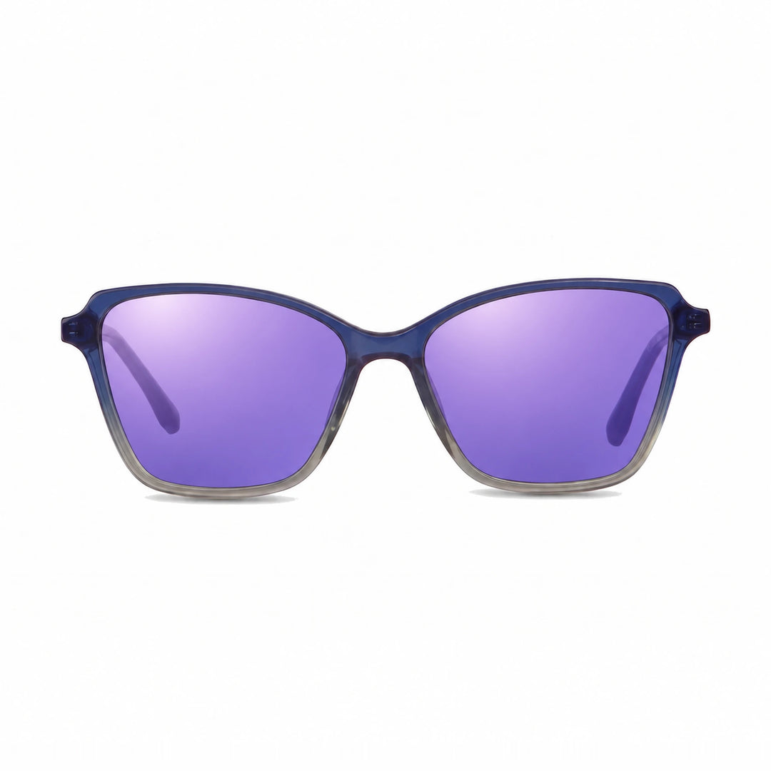 Lentes de sol Fiore 1006 Azul cristal Espejado Morado polarizado vista frontal mujer #color_espejado-morado #foto_frontal