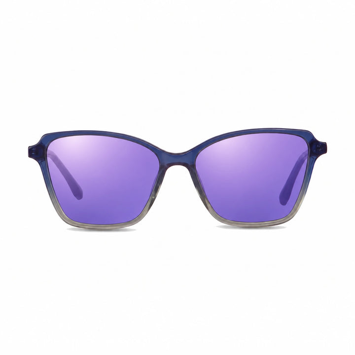Lentes de sol Fiore 1006 Azul cristal Espejado Morado polarizado vista frontal mujer #color_espejado-morado #foto_frontal