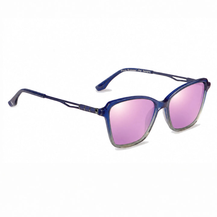 Lentes de sol Fiore 1006 Azul cristal Espejado Rosado polarizado vista tres cuartos mujer #color_espejado-rosado