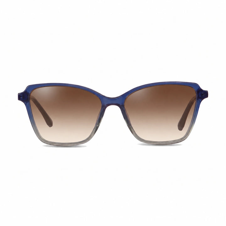 Lentes de sol Fiore 1006 Azul cristal Gradiente Cafe polarizado vista frontal mujer #color_gradiente-cafe #foto_frontal