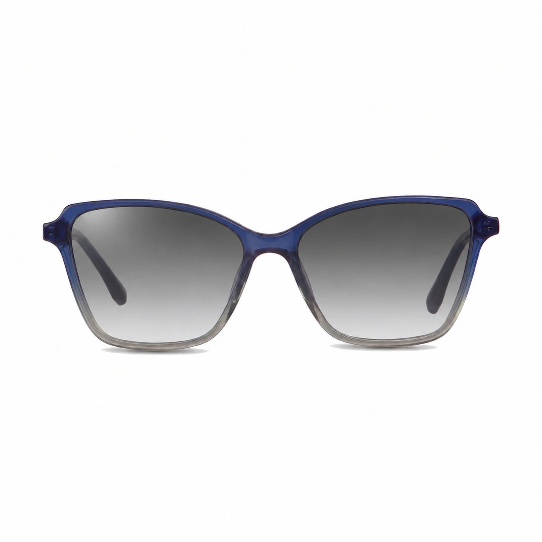 Lentes de sol Fiore 1006 Azul cristal Gradiente Gris polarizado vista frontal mujer #color_gradiente-gris #foto_frontal