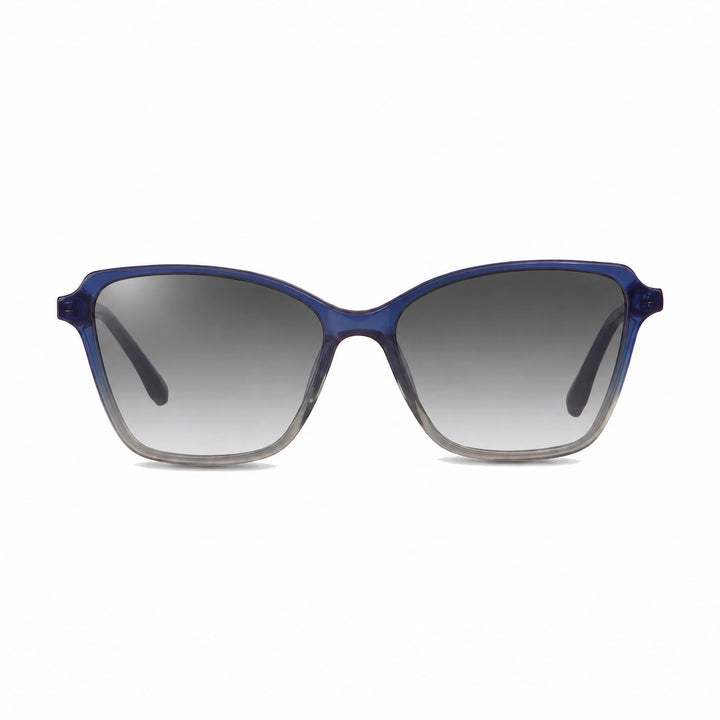 Lentes de sol Fiore 1006 Azul cristal Gradiente Gris polarizado vista frontal mujer #color_gradiente-gris #foto_frontal
