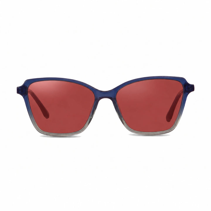 Lentes de sol Fiore 1006 Azul cristal Rojo polarizado vista frontal mujer #color_rojo #foto_frontal
