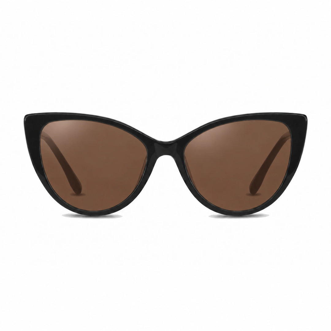 Lentes de sol Fiore 1010 Negro cristal Cafe polarizado vista frontal mujer #color_cafe #foto_frontal