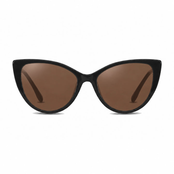 Lentes de sol Fiore 1010 Negro cristal Cafe polarizado vista frontal mujer #color_cafe #foto_frontal