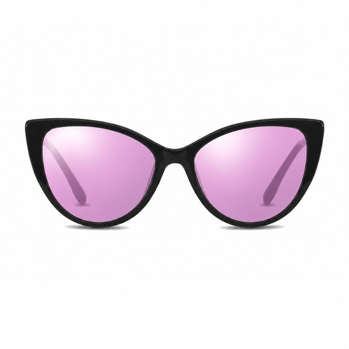 Lentes de sol Fiore 1010 Negro cristal Espejado Rosado polarizado vista frontal mujer #color_espejado-rosado #foto_frontal