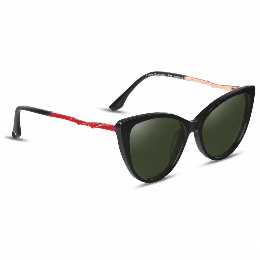 Lentes de sol Fiore 1010 Negro cristal G15 polarizado vista tres cuartos mujer #color_g15