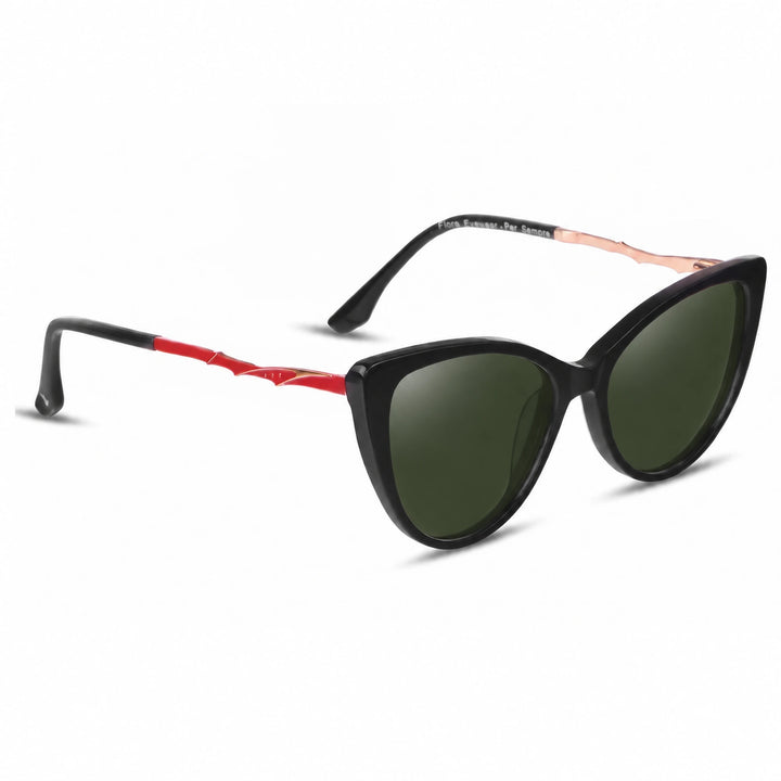 Lentes de sol Fiore 1010 Negro cristal G15 polarizado vista tres cuartos mujer #color_g15