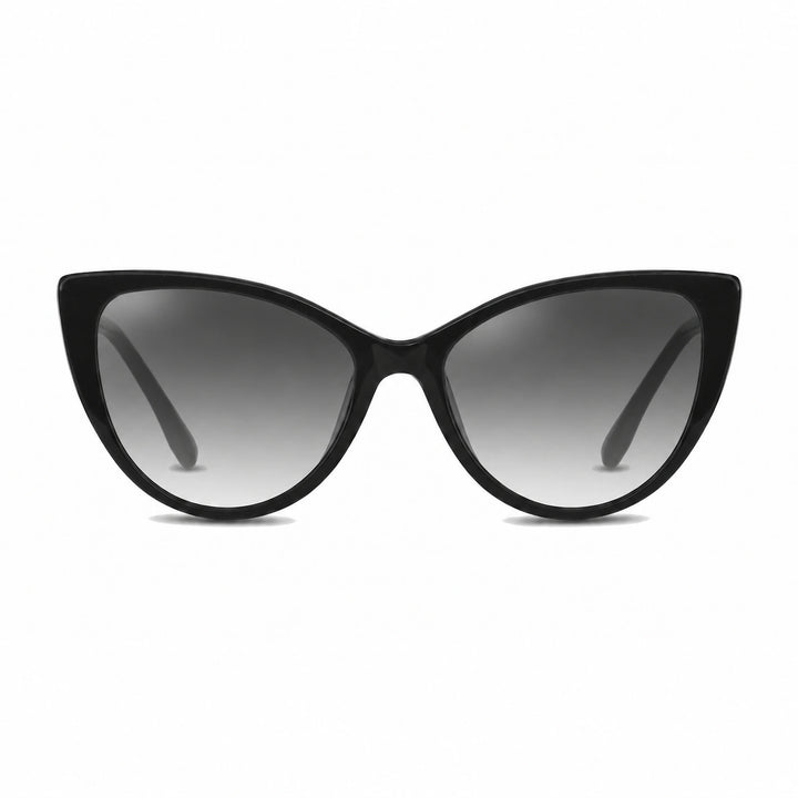 Lentes de sol Fiore 1010 Negro cristal Gradiente Gris polarizado vista frontal mujer #color_gradiente-gris #foto_frontal