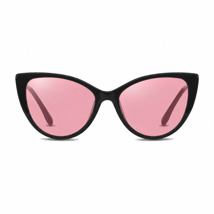 Lentes de sol Fiore 1010 Negro cristal Rosado polarizado vista frontal mujer #color_rosado #foto_frontal