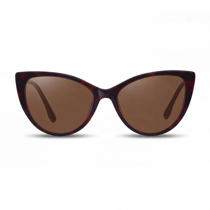 Lentes de sol Fiore 1010 Rojo cristal Cafe polarizado vista frontal mujer #color_cafe #foto_frontal