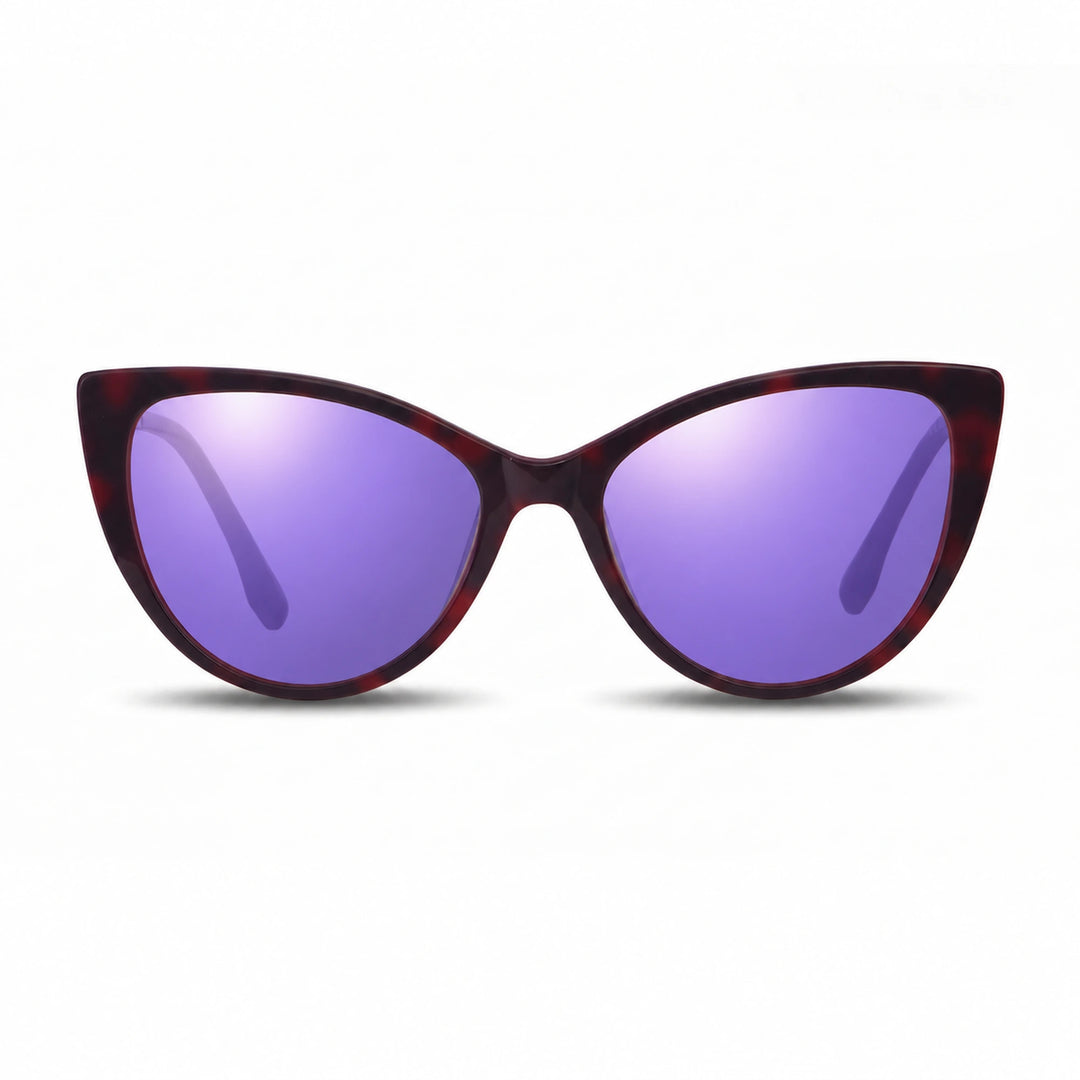 Lentes de sol Fiore 1010 Rojo cristal Espejado Morado polarizado vista frontal mujer #color_espejado-morado #foto_frontal