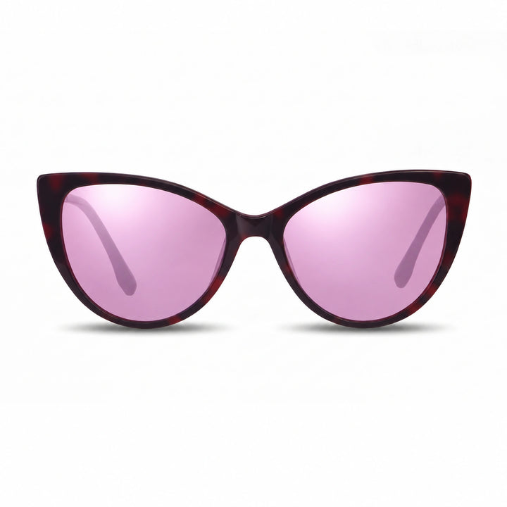 Lentes de sol Fiore 1010 Rojo cristal Espejado Rosado polarizado vista frontal mujer #color_espejado-rosado #foto_frontal