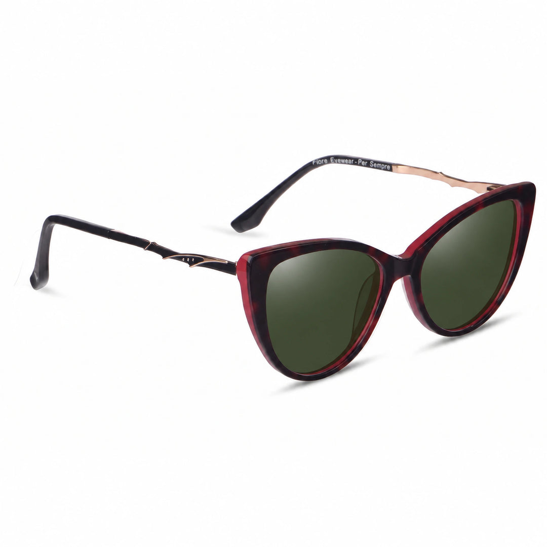 Lentes de sol Fiore 1010 Rojo cristal G15 polarizado vista tres cuartos mujer #color_g15