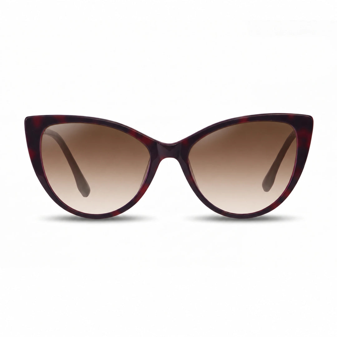 Lentes de sol Fiore 1010 Rojo cristal Gradiente Cafe polarizado vista frontal mujer #color_gradiente-cafe #foto_frontal