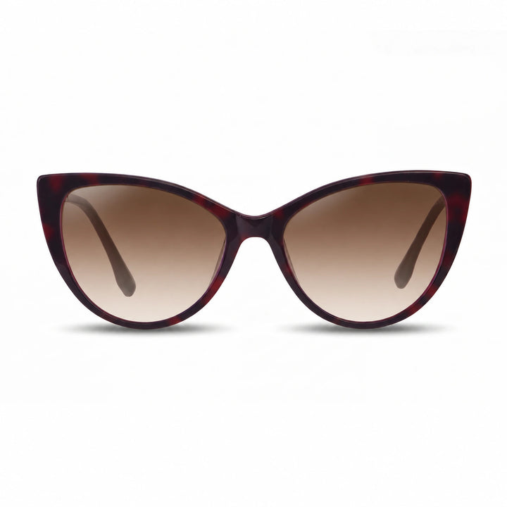 Lentes de sol Fiore 1010 Rojo cristal Gradiente Cafe polarizado vista frontal mujer #color_gradiente-cafe #foto_frontal
