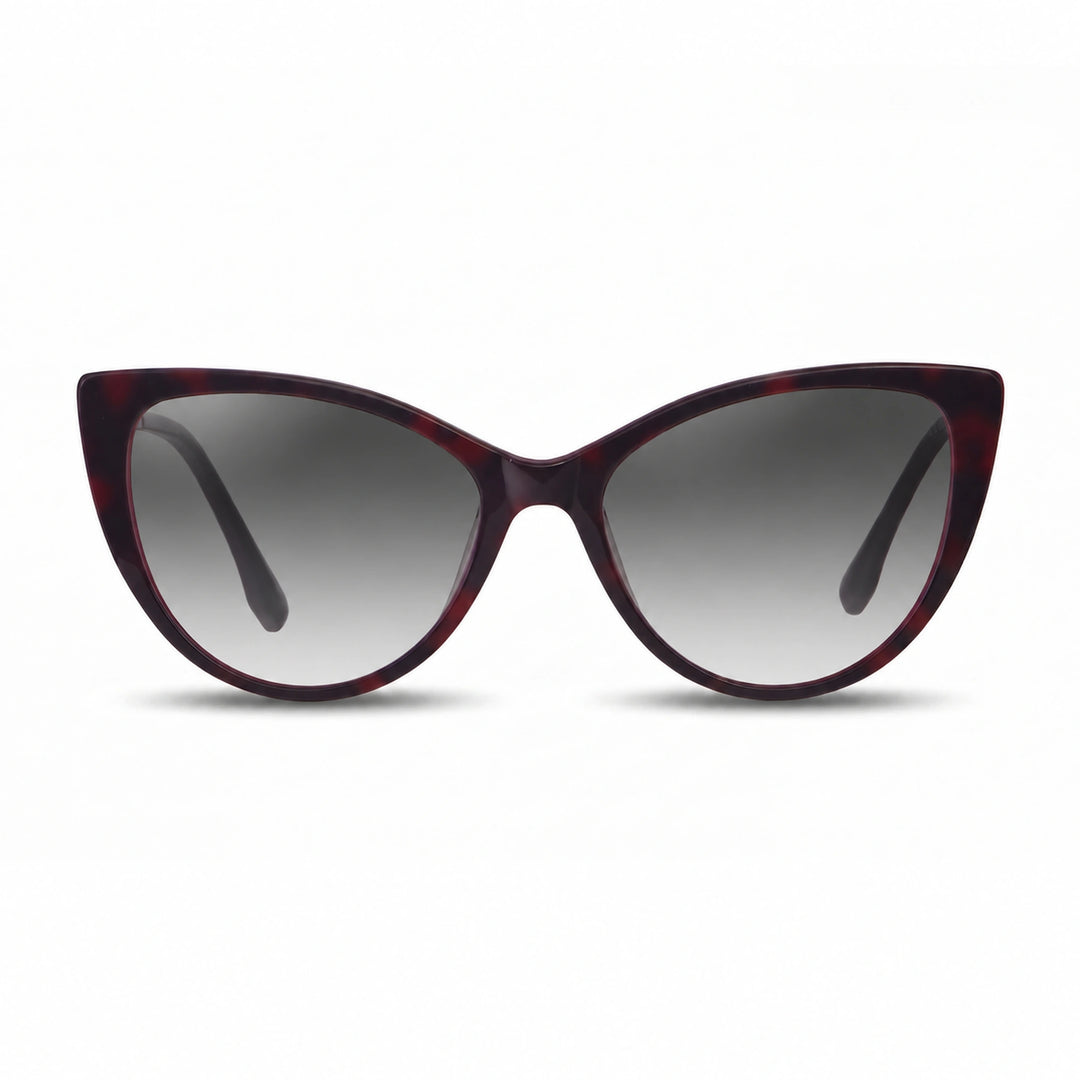 Lentes de sol Fiore 1010 Rojo cristal Gradiente Gris polarizado vista frontal mujer #color_gradiente-gris #foto_frontal