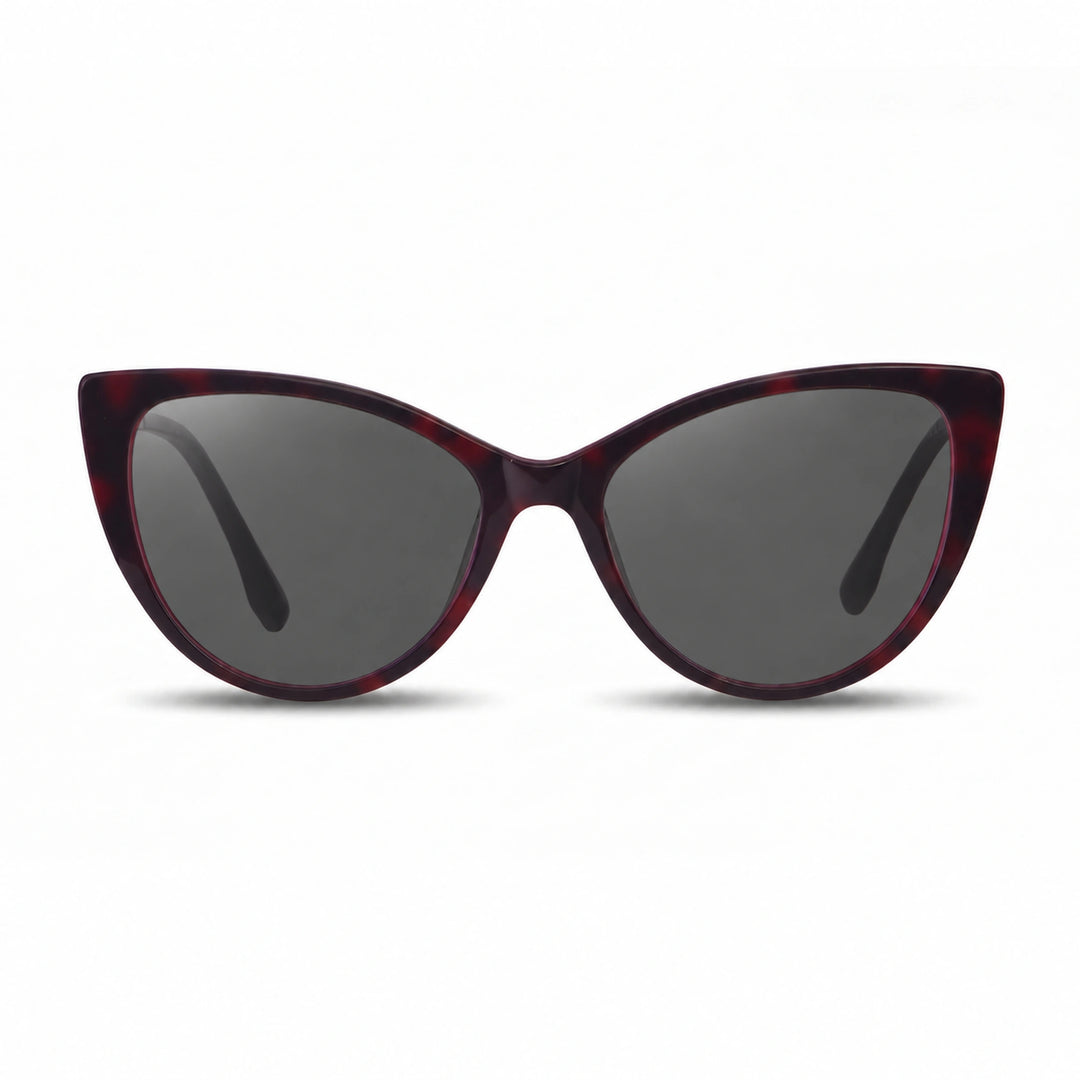 Lentes de sol Fiore 1010 Rojo cristal Negro polarizado vista frontal mujer #color_negro #foto_frontal