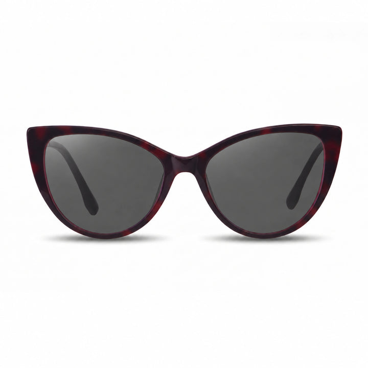 Lentes de sol Fiore 1010 Rojo cristal Negro polarizado vista frontal mujer #color_negro #foto_frontal