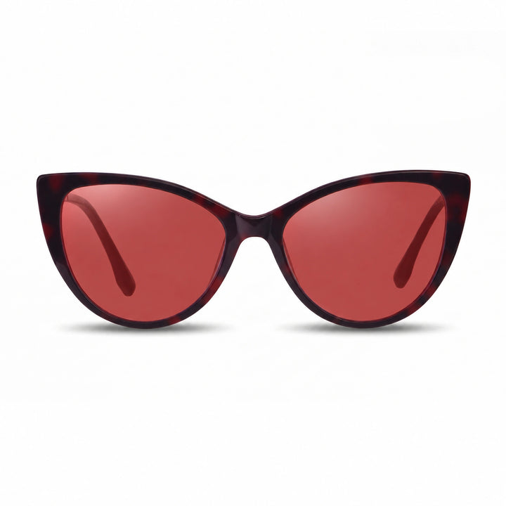 Lentes de sol Fiore 1010 Rojo cristal Rojo polarizado vista frontal mujer #color_rojo #foto_frontal