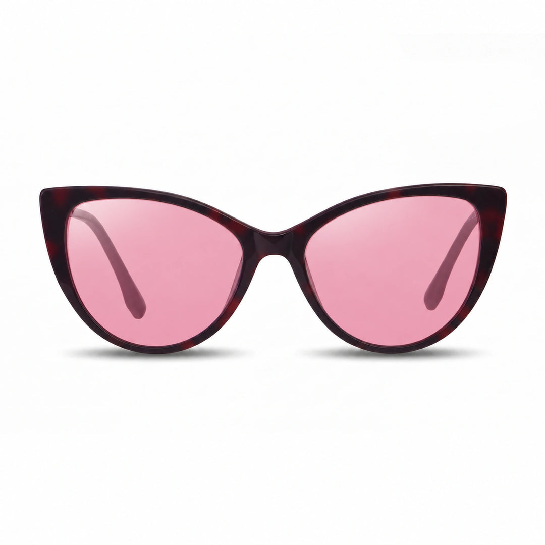 Lentes de sol Fiore 1010 Rojo cristal Rosado polarizado vista frontal mujer #color_rosado #foto_frontal