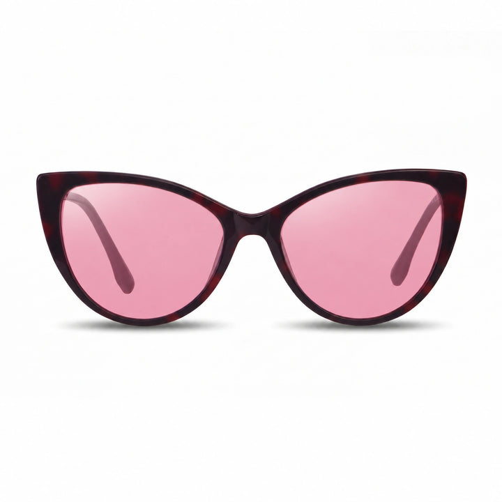 Lentes de sol Fiore 1010 Rojo cristal Rosado polarizado vista frontal mujer #color_rosado #foto_frontal