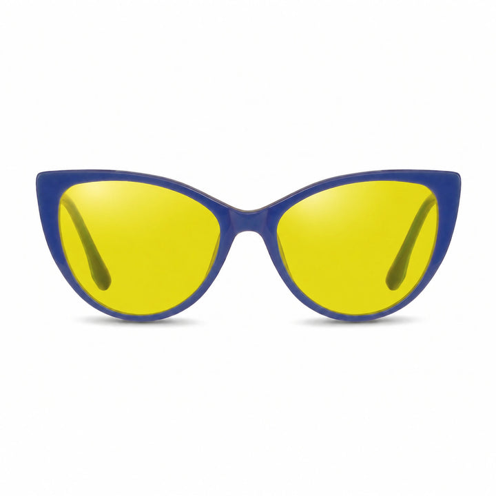 Lentes de sol Fiore 1010 Verde con cristal amarillo polarizado UV400, vista frontal para mujer #color_amarillo #foto_frontal