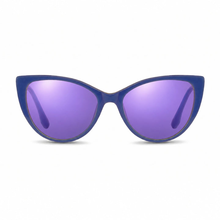 Lentes de sol Fiore 1010 Verde con cristal espejado morado polarizado UV400, vista frontal para mujer #color_espejado-morado #foto_frontal