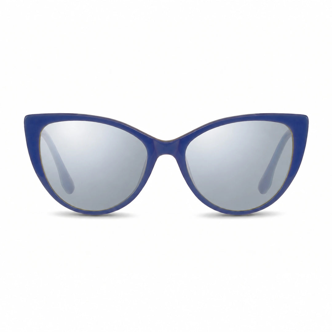 Lentes de sol Fiore 1010 Verde con cristal espejado silver polarizado UV400, vista frontal para mujer #color_espejado-silver #foto_frontal