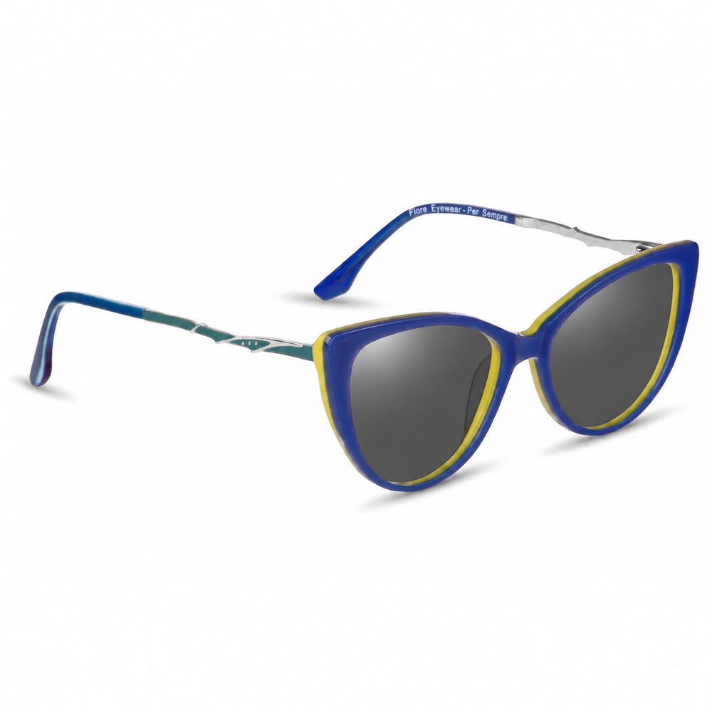 Lentes de sol Fiore 1010 Verde con cristal negro polarizado UV400, vista en tres cuartos para mujer #color_negro