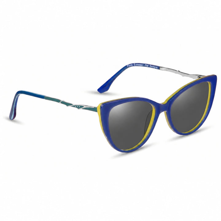 Lentes de sol Fiore 1010 Verde con cristal negro polarizado UV400, vista en tres cuartos para mujer #color_negro