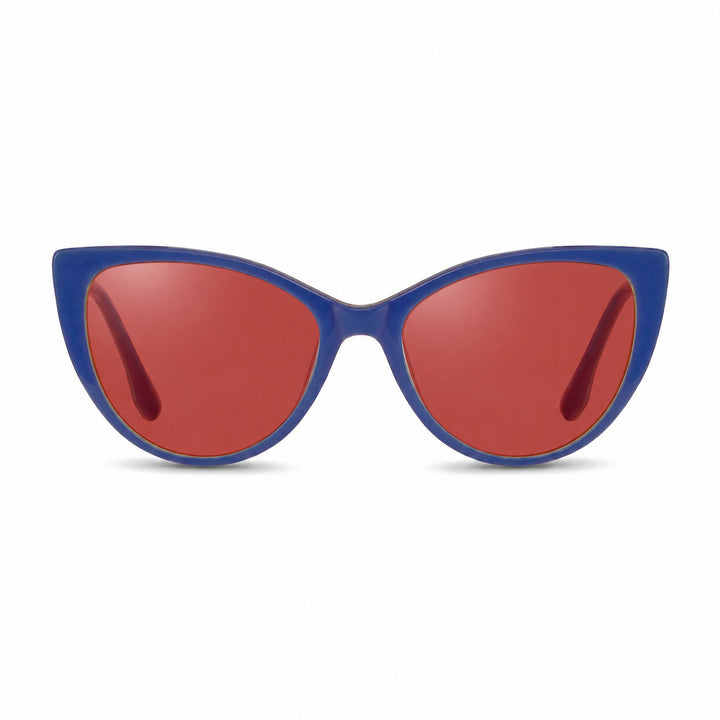 Lentes de sol Fiore 1010 Verde con cristal rojo polarizado UV400, vista frontal para mujer #color_rojo #foto_frontal