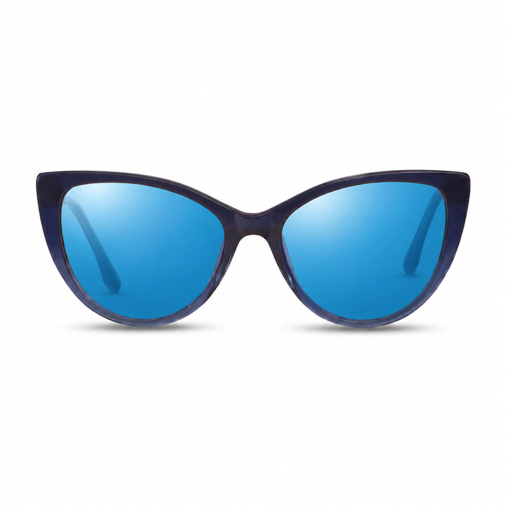 Lentes de sol Fiore 1010 Azul cristal Espejado Azul polarizado vista frontal mujer #color_espejado-azul #foto_frontal