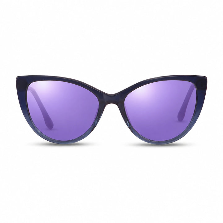 Lentes de sol Fiore 1010 Azul cristal Espejado Morado polarizado vista frontal mujer #color_espejado-morado #foto_frontal