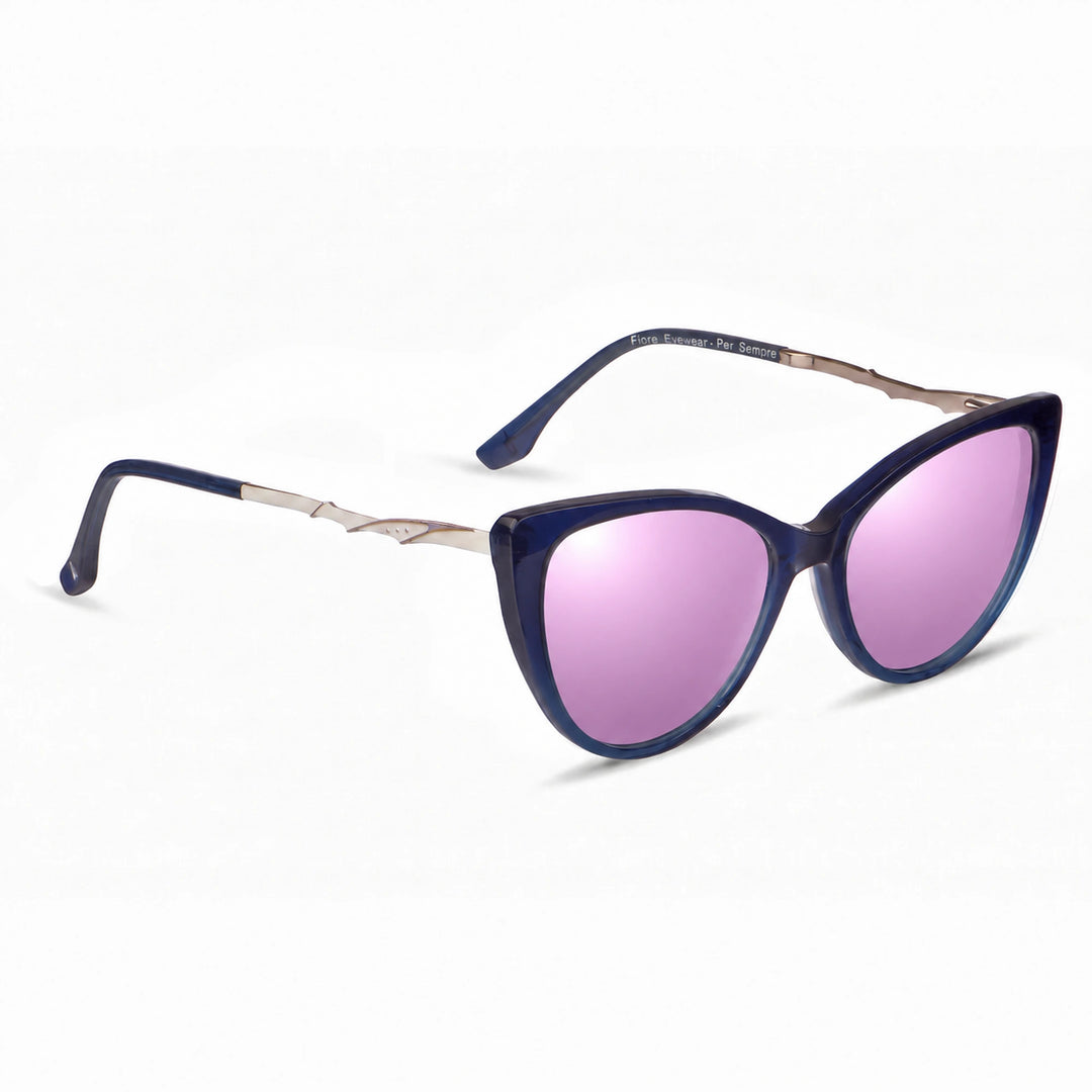Lentes de sol Fiore 1010 Azul cristal Espejado Rosado polarizado vista tres cuartos mujer #color_espejado-rosado
