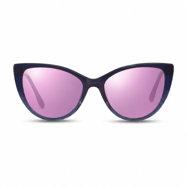Lentes de sol Fiore 1010 Azul cristal Espejado Rosado polarizado vista frontal mujer #color_espejado-rosado #foto_frontal