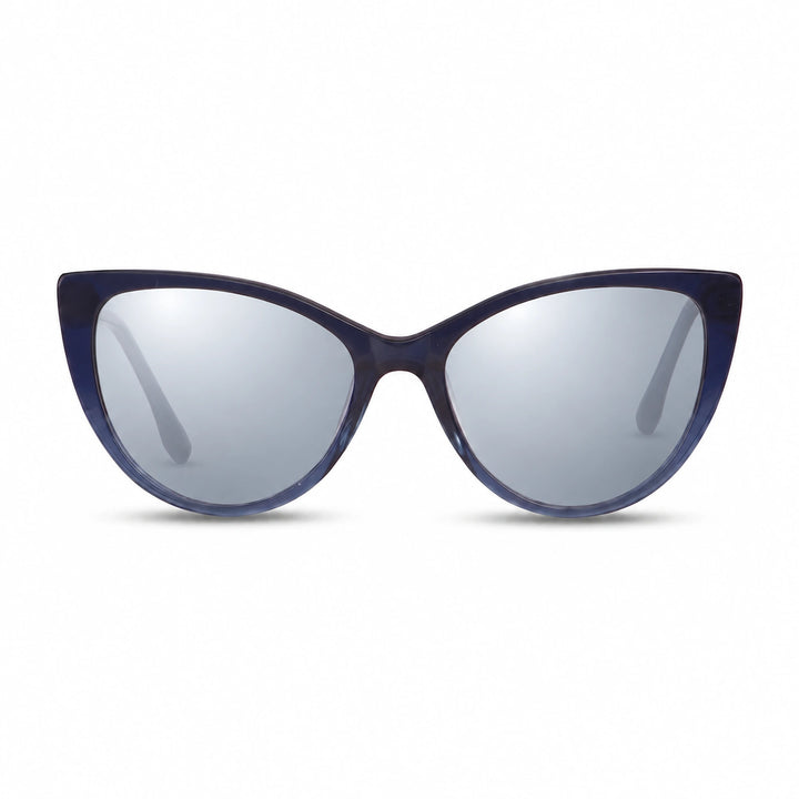 Lentes de sol Fiore 1010 Azul cristal Espejado Silver polarizado vista frontal mujer #color_espejado-silver #foto_frontal