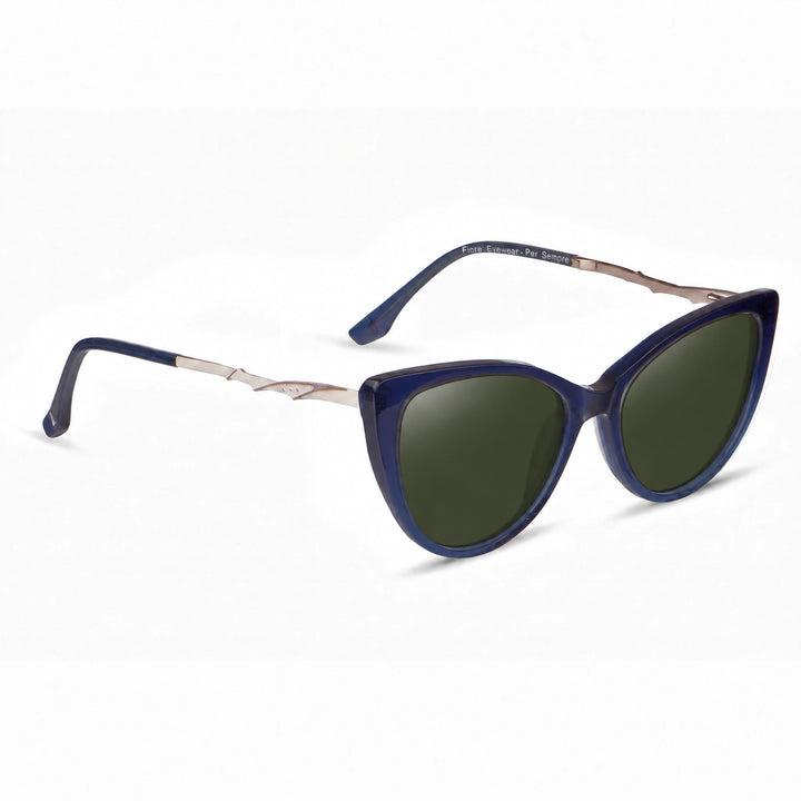 Lentes de sol Fiore 1010 Azul cristal G15 polarizado vista tres cuartos mujer #color_g15