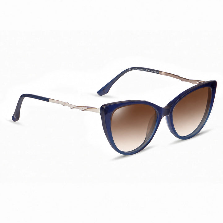 Lentes de sol Fiore 1010 Azul cristal Gradiente Cafe polarizado vista tres cuartos mujer #color_gradiente-cafe