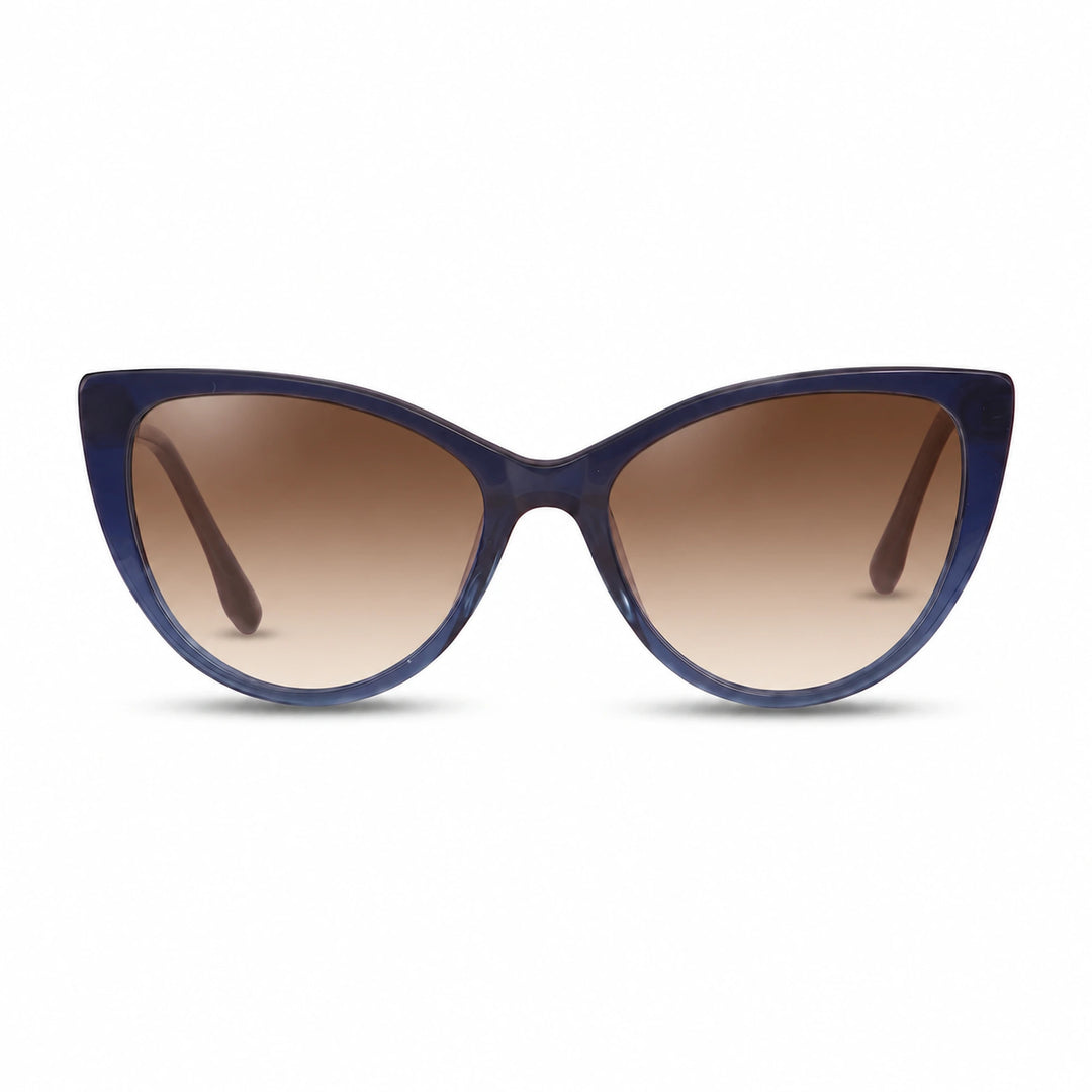 Lentes de sol Fiore 1010 Azul cristal Gradiente Cafe polarizado vista frontal mujer #color_gradiente-cafe #foto_frontal