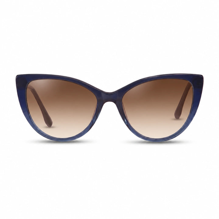 Lentes de sol Fiore 1010 Azul cristal Gradiente Cafe polarizado vista frontal mujer #color_gradiente-cafe #foto_frontal