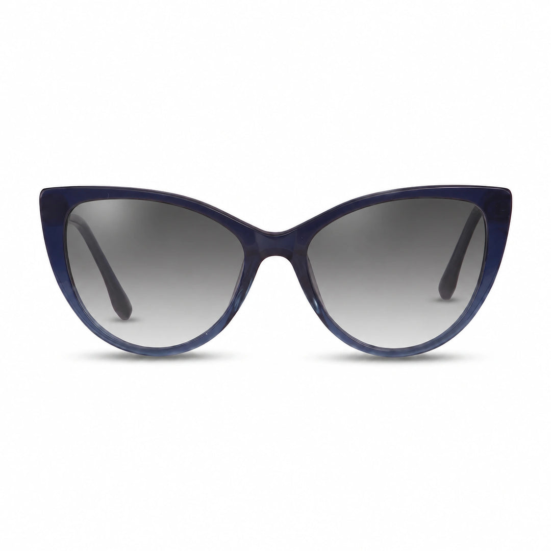 Lentes de sol Fiore 1010 Azul cristal Gradiente Gris polarizado vista frontal mujer #color_gradiente-gris #foto_frontal